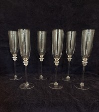 Vintage Holmegaard Royal Copenhagen Aida Champagne Flutes Michael Bang Set of 6 picture