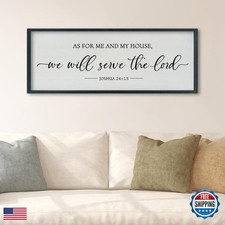 SRSZHIYUE As For Me And My House We Will Serve The Lord Sign 40x15 Black picture