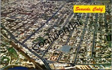 Aerial Or BEV Bird's Eye View Of Seaside CA California Chrome Postcard P529 picture