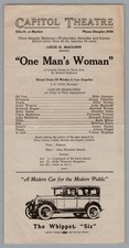1920s Capitol Theatre Schedule 