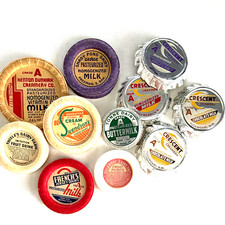 Vintage Milk Bottle Caps Lot Dairy Advertising Crescent French's Meadow Gold picture