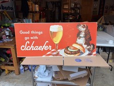 RARE 1940’s SCHAEFER ADVERTISING CARDBOARD SIGN COCKER SPANIEL LARGE 16” x 39” picture