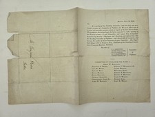 1838 antique TEMPERANCE COMMITTEE OF VIGILANCE boston ma circular BREWER repeal picture