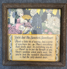 VTG G. A. Co. Gibson Art Company Framed Art You’re Just The Sweetest Sweetheart picture