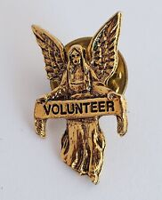 Vintage Gold Tone Volunteer Angel Lapel / Scarf / Purse Pin picture