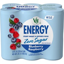 V8 Energy Zero Sugar Blueberry Raspberry Energy Drink, 8 fl. oz. Can (6 Pack) picture