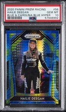 2020 PANINI PRIZM RACING BLUE & CAROLINA BLUE HYPER #56 HAILIE DEEGAN PSA 10 picture