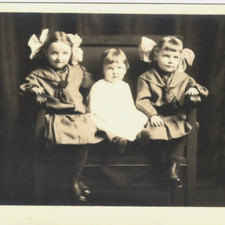 Mischievous Sisters Antique Real Photo Postcard RPPC picture