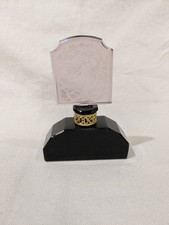 Vtg. Heinrich Hoffman Czech Art Glass Black Perfume Bottle Intaglio Stopper picture