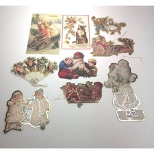 Vintage Christmas Ephemera Ornament Tag Lot Merrimack Hallmark Die Cut 14pc picture