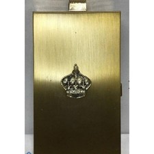 RARE Vintage Brushed Gold Minaudiere Clutch Cosmetic Cigarette Case Combo‎ picture