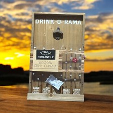Drink-O-Rama Bottle Cap Opener Drinking Game Rustic Wood Wall Mount picture