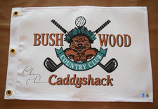 Chevy Chase Signed Caddyshack Flag BushWood Country Club Golf AUTO Becket Cer picture