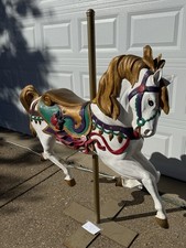 Rare Large Applebees Carousel Horse with Metal Stand Base picture