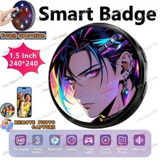 Electronic Badge,Digital Badge,Smart E-Badge LED Anime Pin with HD Touchscreen picture