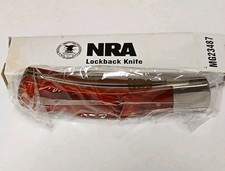 NRA Stone River MG23487 Lockback Pocketknife Wood Handle Stainless Clip Pt picture