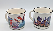 HARRY POTTER OwlCrate Mug Set 2pc Hogwarts Cara Kozik Exclusive Ceramic Cups VTG picture
