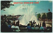 Worlds Fair International Fountain Seattle Washington WA Chrome Postcard I1 picture