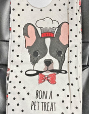 2 Pc Set- CHEF French Bulldogs 💖 BON A PET TREAT Kitchen Towels FRENCHIES Gifts picture