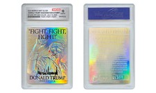 DONALD TRUMP Assassination Fight WOUND INFUSED COLOR 🌟 SILVER HOLO CARD GEM 10 picture