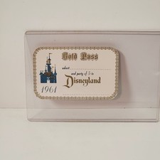 HTF Rare Unused Vintage 1961 Disneyland Gold Pass In Near Mint Condition PA picture