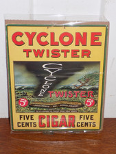 Vintage Cyclone Twister Cigar Cardboard Store Sign picture