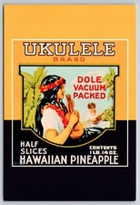 Ukulele Brand Dole  Hawaiian Pineapple   Postcard picture