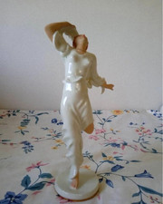 Used Pirkenhammer Czech Porcelain Dancing Ballet Figurine Antique 26cm picture