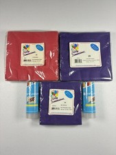 Vintage Party Dimensions Napkins Luncheon & Beverage Poppers Nos Red Purple USA picture