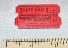 RARE 1981 Major Magic Skee Ball Prize Ticket 1980s Pre Chuck E Cheese Vintage picture