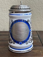 Vintage ALWE Germany Graf Zeppelin Beer Stein w/ Pewter Lid + COA picture