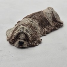 VTG Sandicast Lil Snoozers Napper Black White Shih Tzu Dog Figurine picture