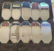 10 Vintage Mid Century Starburst Etched Curved Glass Chandelier Sconce Panels 8 picture