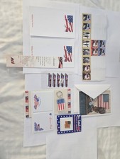 Lot 11 Vintage Patriotic Americana Ephemera - USA Flag Stationery Pin... picture