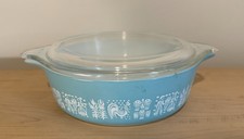 Vintage Pyrex Amish Butterprint Turquoise 471  1 PT Casserole W/470-C Lid EUC picture