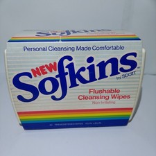Vintage 1985 Sofkins by Scott Personal Cleansing Cloths NOS NIB SEALED Retro 80s picture