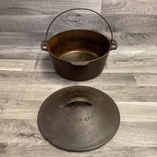 Vintage Wagner Ware Drip Drop Baster Black Cast Iron Round Roaster Pot & Lid picture