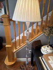 Vintage Murano Glass Floor Lamp Wrought Iron Base 1940s 1950s Italian Venetian picture