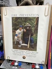 Vintage Smokey Bear 17x22 Poster LA Dodgers Mike Scioscia Rolled picture