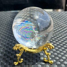 445g Natural Rainbow White Quartz Sphere Energy Crystal Ball Reiki healing Decor picture