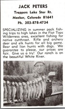 Jack Peters Specializing in Summer Pack Fishing Trips Meeker CO 1972 Ad 4AF2-S46 picture