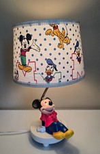 Vintage 1980s Disney Mickey Mouse 3-Way Nursery Lamp Night Light Shade GE Bulb picture