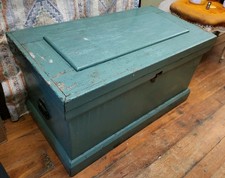Rare Civil War Era Chest/Trunk military trunk dovetailed Pine heavy duty handles picture