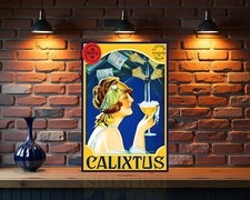 Vintage Calixtus Spanish Sparkling Wine Heavy Metal Sign - 24