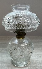 VTG Cosmos Daisy Miniature Oil Lamp 8” Consolidated Pressed Glass c1896 EAPG picture