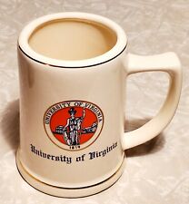 Vintage University of Virginia Ceramic Stein Mug Cream Gold UVA DAD GRAD Gift picture