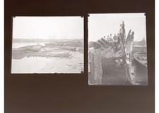 1931 Chelsea MA Ship Graveyard Boys on Wooden Schooner Glass Negatives (2) OOAK picture