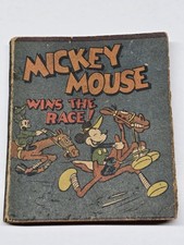 Vintage 1934 Mickey Mouse Wins The Race Whitman Wee Little Book Disneyana Comic picture