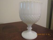 Vintage Milk Glass Round Pedestal Vase Planter 6
