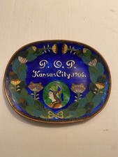 Antique P.O.P. Priests Of Pallas Cloisonné Enamel Tray Dish Kansas City 1906 picture
